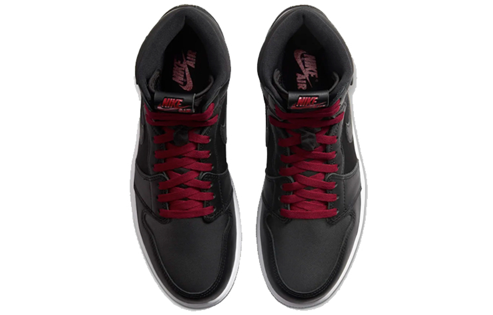 Jordan 1 Retro High Black Satin Gym Red Black GS