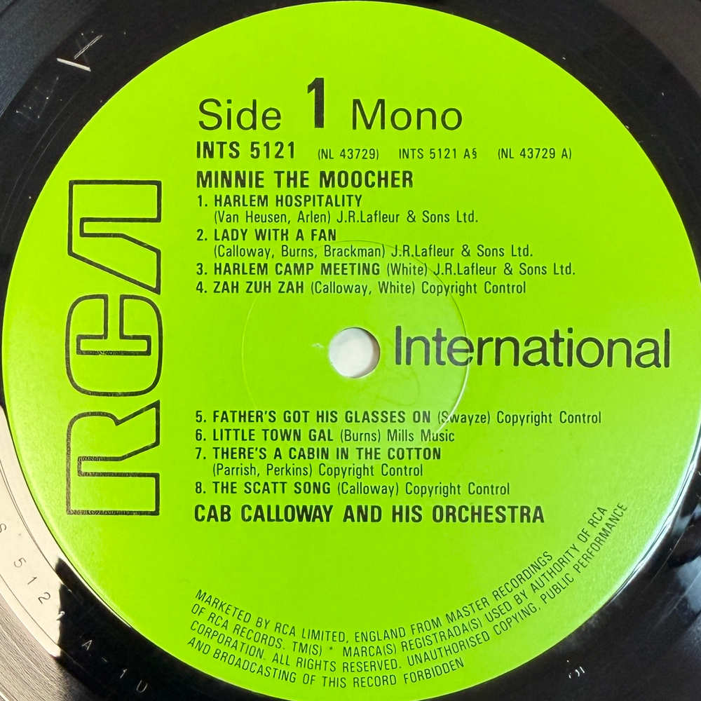 Cab Calloway & His Orchestra – Minnie The Moocher 1933-1934 Recordings (Англия 1981г.)