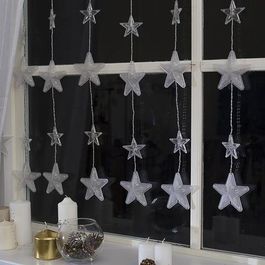 Электрогирлянда Luazon Lighting Бахрома, 2.4 х 0.9 м, "Звёздочки", 8 режимов, свечение синее