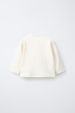 ZARA ОДНОТОННЫЙ ЛОНГСЛИВ SOFT TOUCH, ЭКРЮ
