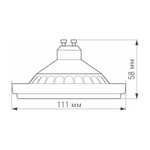 Лампа AR111-UNIT-GU10-15W-DIM Warm3000 (WH, 120 deg, 230V) (Arlight, Металл)