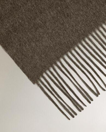 ZARA HOME ПЛЕД ИЗ ШЕРСТИ И КАШЕМИРА, СЕРЫЙ