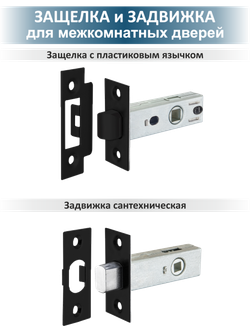 Комплект фурнитуры для межкомнатных дверей чёрный LEVEL