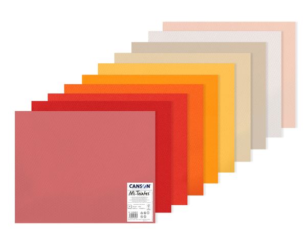 Бумага для пастели Mi-Teintes 160 г/м², 50х65 см, 10 л, Теплые оттенки, Canson, C31032S141
