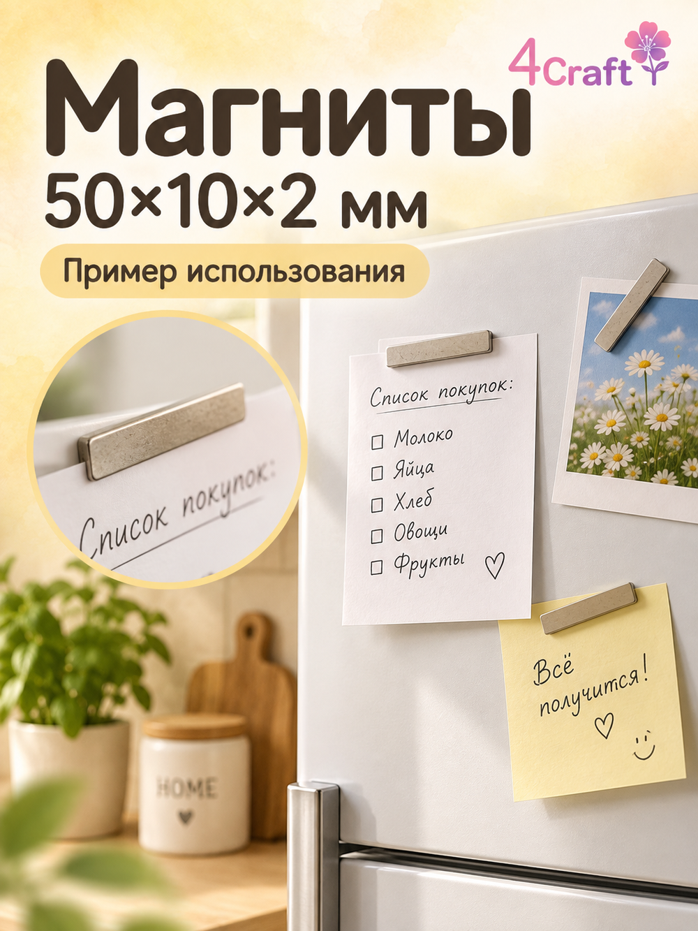Магнит неодимовый прямоугольный 50х10х2 (10шт)