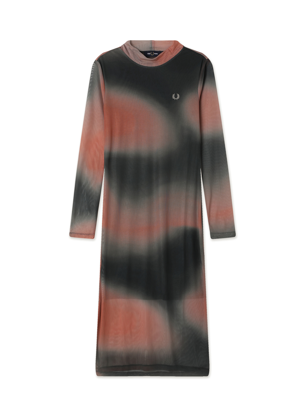 Платье Printed Mesh Mock Neck