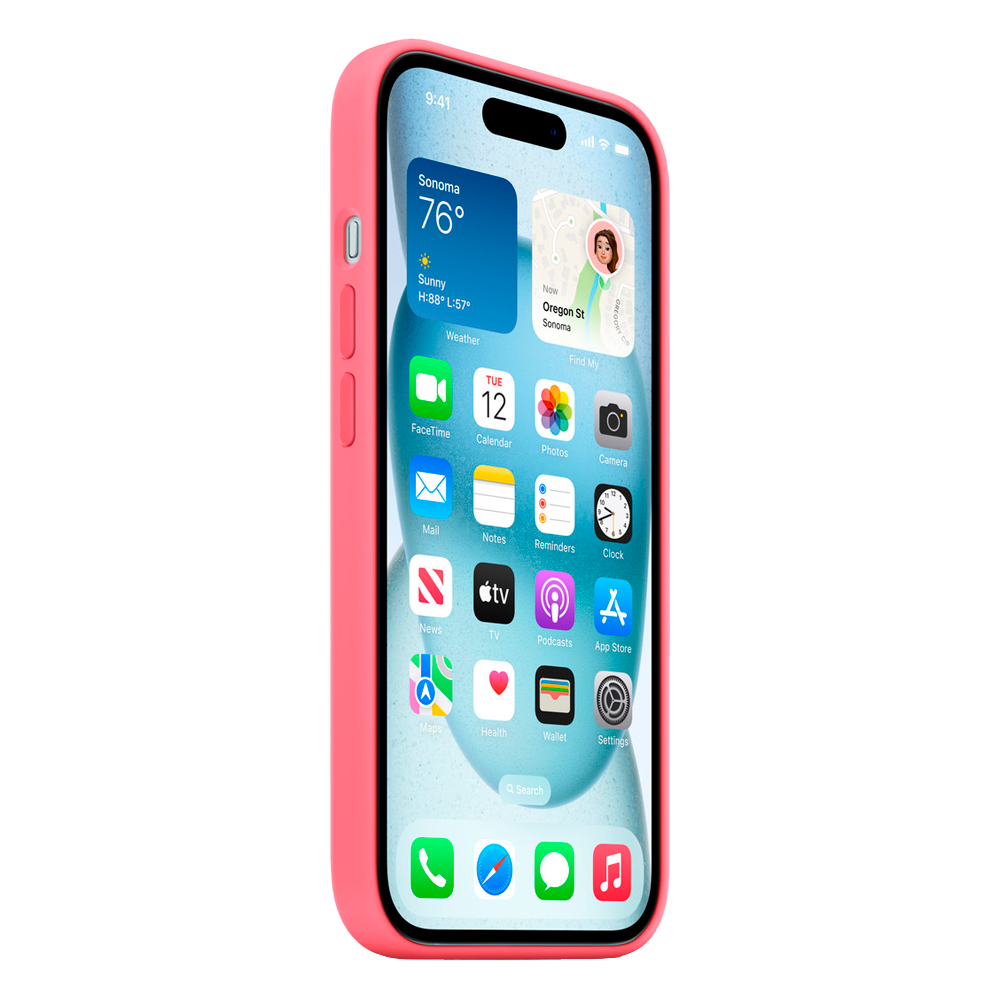 Силиконовый чехол с поддержкой MagSafe Apple Silicone Case для iPhone 15, Pink (Розовый)