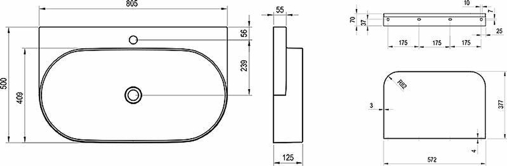 Раковина Ravak Yard 80 XJX01280002 Белая