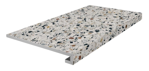KERAMA MARAZZI БРИЧИОЛА Ступень клееная фронтальная белый матовый обрезной 33x60 / 9 мм. / KM6060G0001RGCF