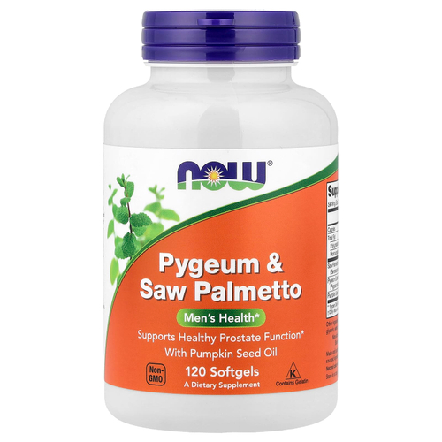 NOW Foods, африканская слива и сереноя с маслом семян тыквы, 120 капсул