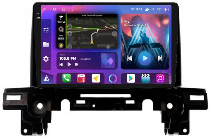 Магнитола для Mazda CX-5 KF 2017-2025, CX-8 - FarCar BM3035M-2K монитор 9.5" 2K QLED на Android 14, Быстрая, CarPlay, 4G SIM-слот