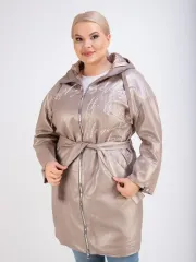 Кожаный плащ длинный с капюшоном пальто