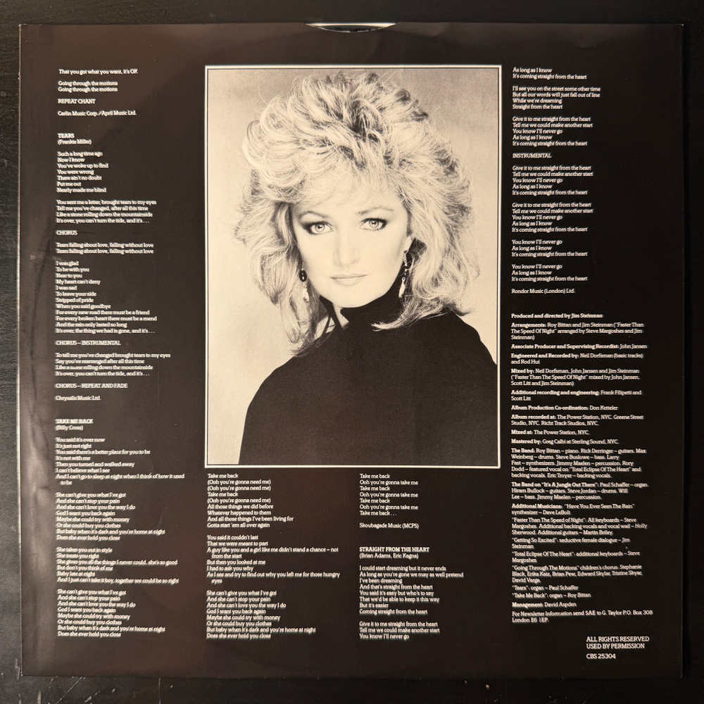 Bonnie Tyler - Faster Than The Speed Of Night (Голландия 1983г.)
