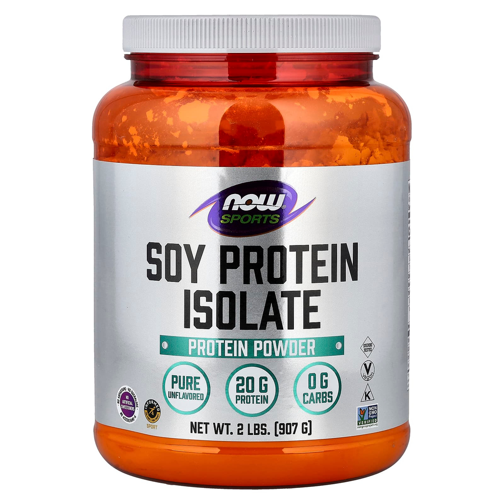 NOW Foods, Sports, изолят соевого белка, натуральный, с нейтральным вкусом, 907 г (2 фунта)