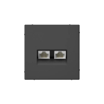 ARTGALLERY РОЗЕТКА двойная компьютерная RJ45+RJ45, кат. 5е, механизм, БАЗАЛЬТ