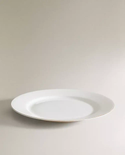 ZARA HOME ТАРЕЛКА ИЗ КОСТЯНОГО ФАРФОРА С КОНТРАСТНОЙ КРОМКОЙ, ЗОЛОТИСТЫЙ