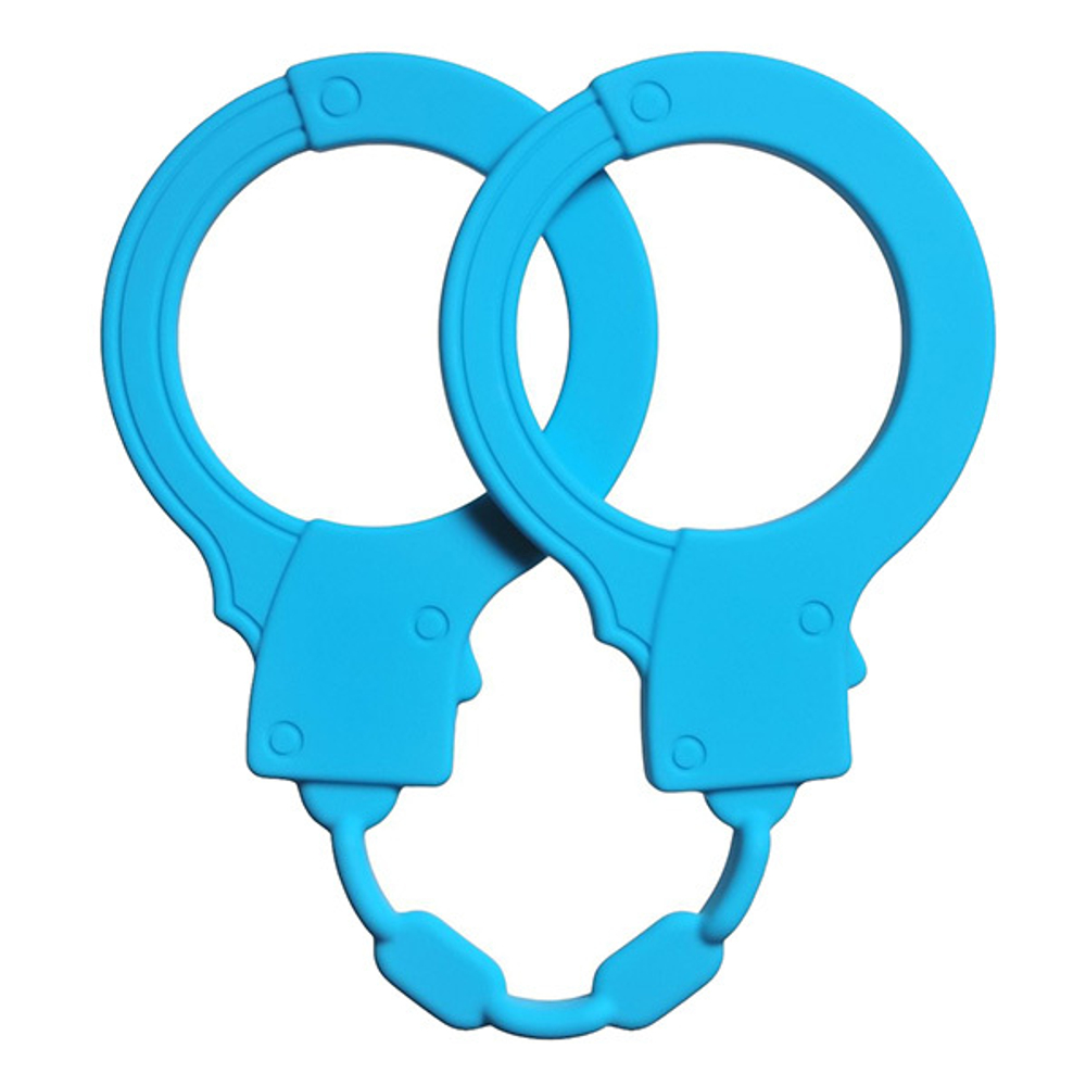 Голубые силиконовые наручники Lola Games Stretchy Cuffs Turquoise 4008-03Lola
