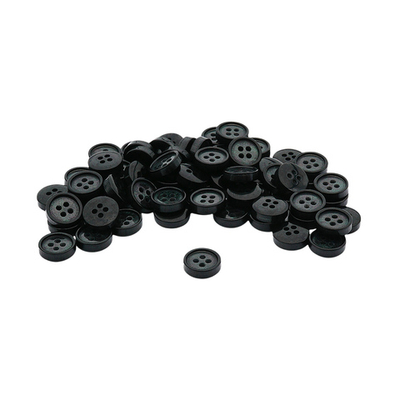 Пуговицы 4 прокола 18L=11 мм, пластик (Blk-02 черный), CB_M-57, 72 шт