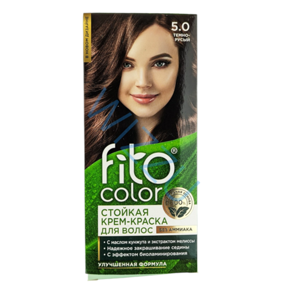 Стойкая крем-краска для волос серии "Fitocolor", тон 5.0 темно-русый115мл/20шт
