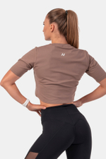 Футболка MINIMALIST LOGO NEBBIA CROP TOP 600 Коричневая