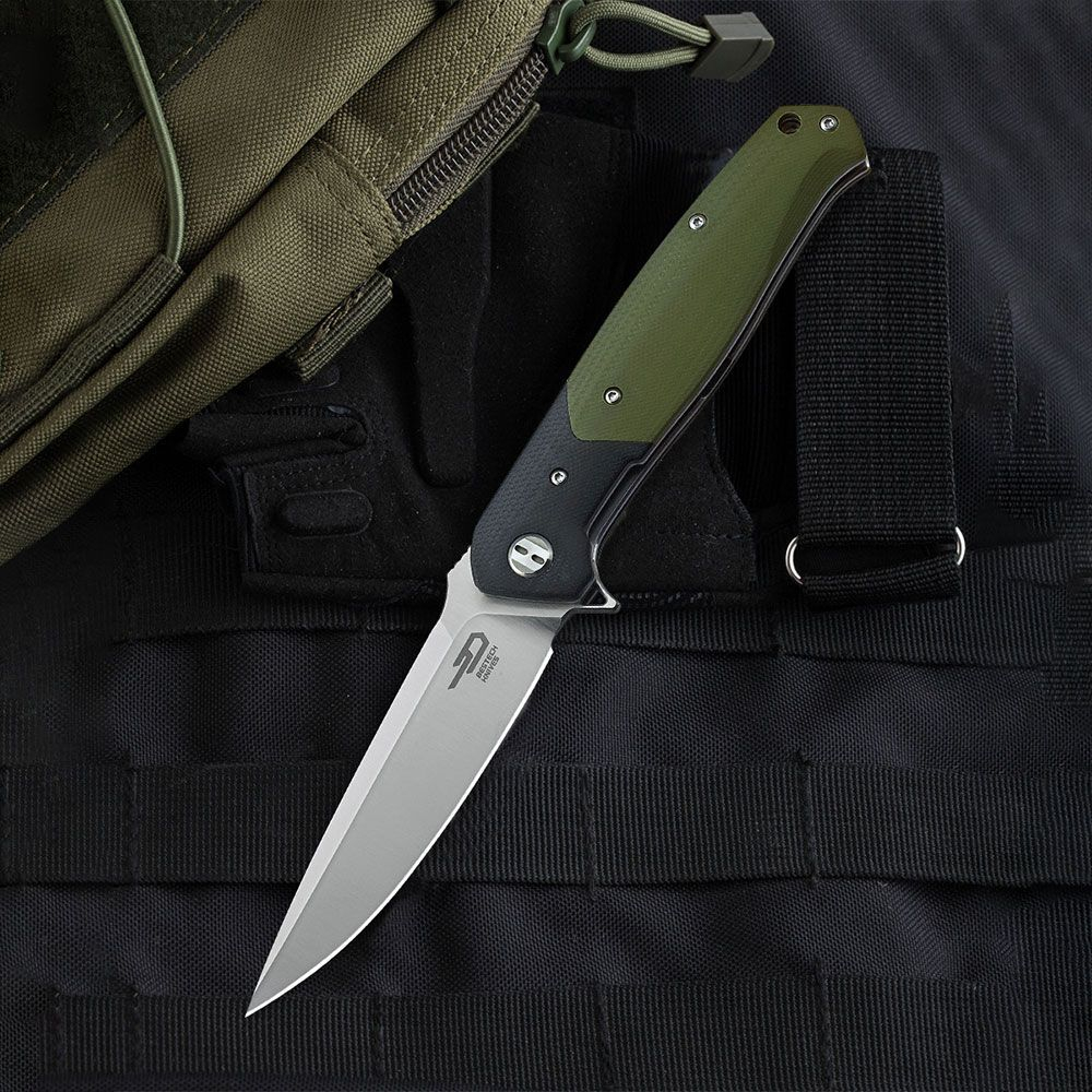 Нож туристический Bestech Swordfish сталь D2, рукоять G10 черно-зеленая