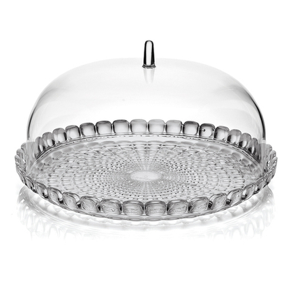 Блюдо сервировочное с крышкой tiffany, D30 см, серое