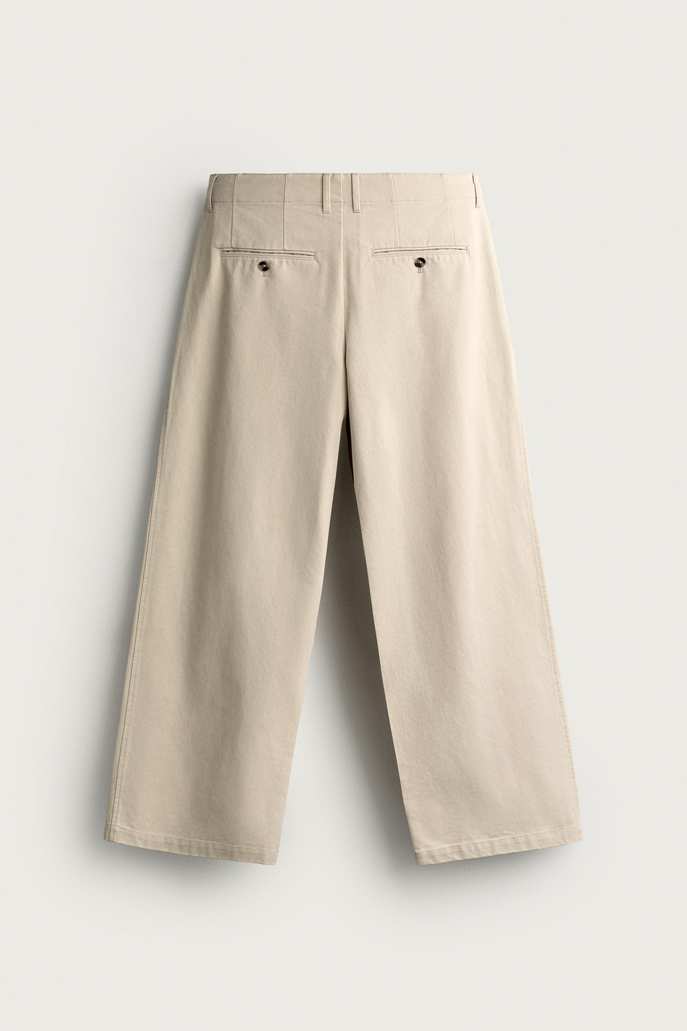 ZARA БРЮКИ RELAXED FIT СО СКЛАДКАМИ, БЕЖЕВЫЙ