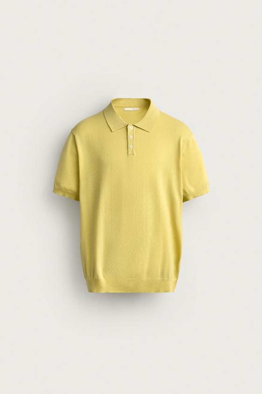 ZARA ТРИКОТАЖНОЕ ПОЛО КЛАССИЧЕСКОГО КРОЯ, ЖЕЛТЫЙ