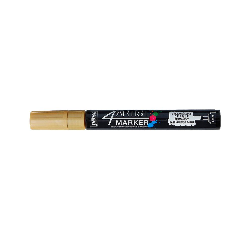 Маркер художественный 4Artist Marker на масляной основе 4 мм, перо круглое, 6 шт, 580155 золото, Pebeo