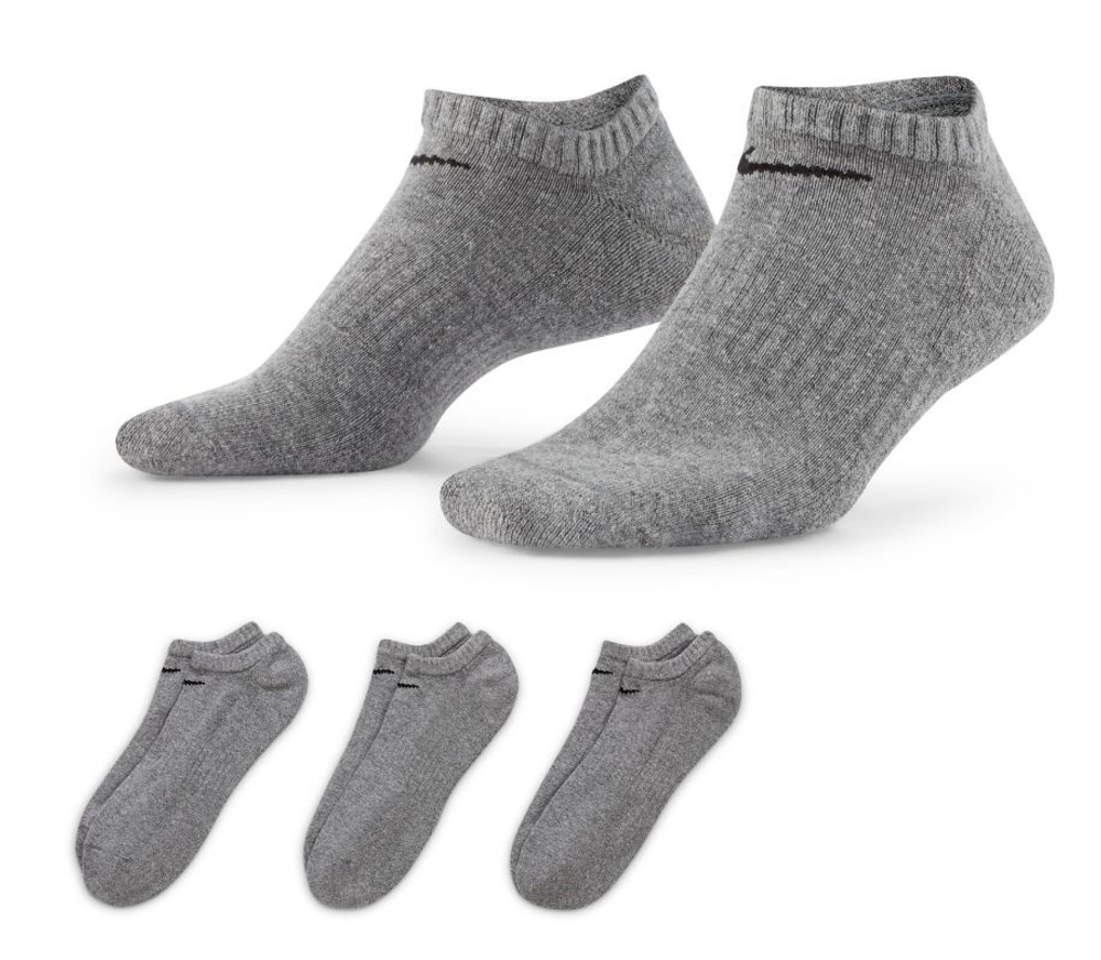 Теннисные носки Nike Everyday Cotton Cushioned No Show 3P - carbon heather/black