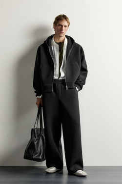 ZARA ХУДИ ИЗ ВЫСОКОТЕХНОЛОГИЧНОЙ ТКАНИ С МОЛНИЕЙ, ЧЕРНЫЙ