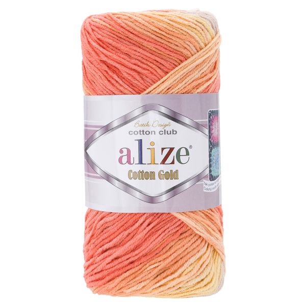 Пряжа Alize (Ализе) Cotton Gold Batik / уп.5 мот. по 100г, 330м, 7687 секционный