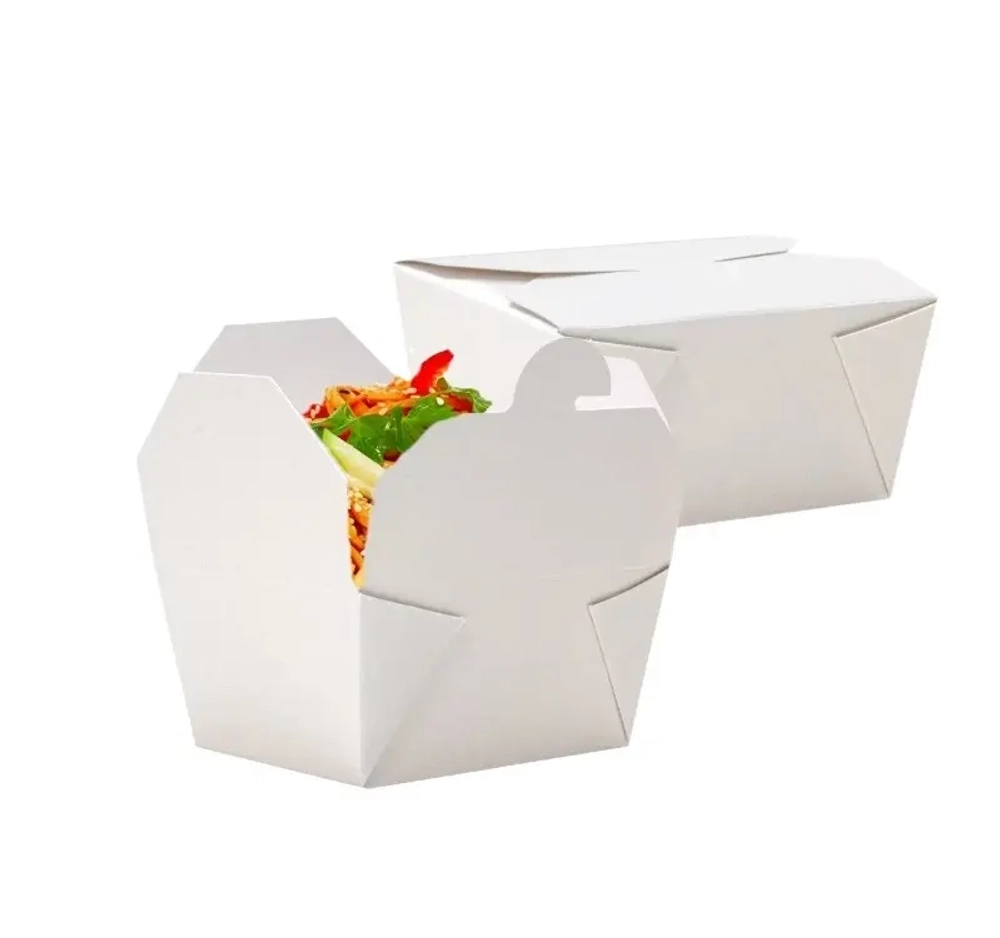 Контейнер бумажный Fold Box 600мл, 130х110х65мм, белый 50/уп