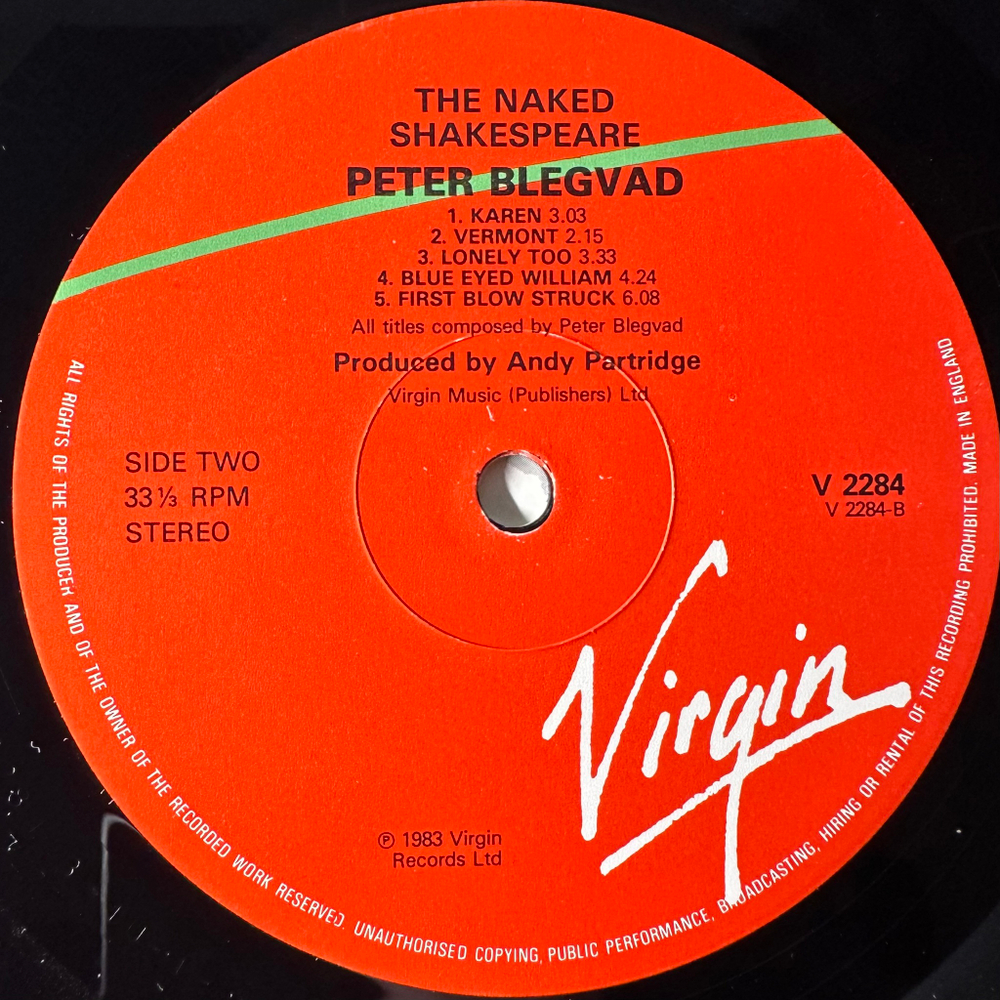 Peter Blegvad ‎– The Naked Shakespeare (Англия 1983г.)