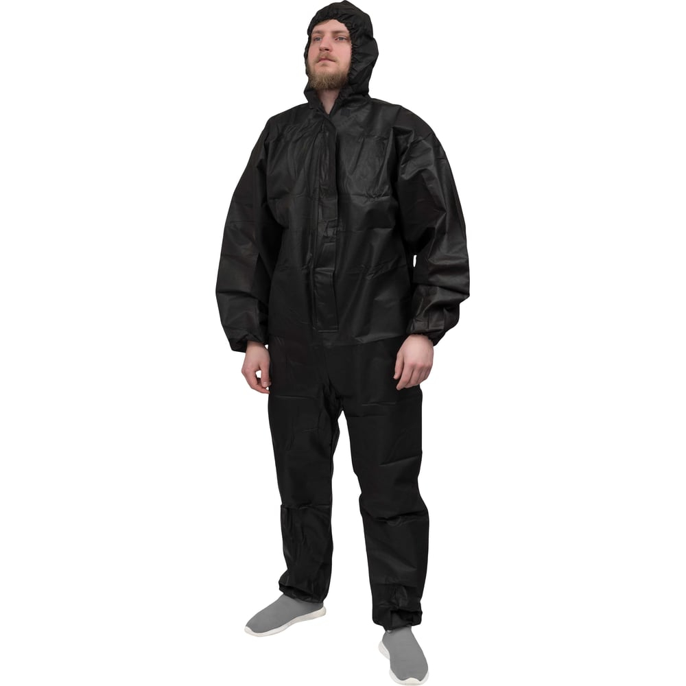 Многоразовый защитный комбинезон Gigant черный, плотность 60 г/м2, размер 3xl, рост 170-176 GRCM-1
