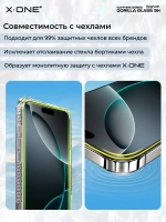 Сапфировое стекло iPhone 15 Pro Max X-ONE Sapphire 9H (upgrade) / фильтр динамика / установочный аппликатор