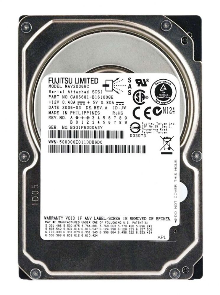 Жесткий диск Fujitsu 36Gb (U300/10000/8Mb) SAS 2,5" MAY2036RC