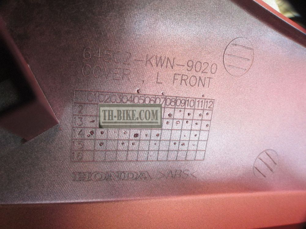 64502-KWN-902Zx (64502-KWN-901Zx). COVER, L. FR. (all factory colors). Honda PCX