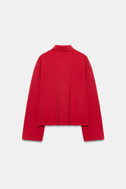 ZARA ПОЛО С ДЛИННЫМИ РУКАВАМИ, КРАСНЫЙ