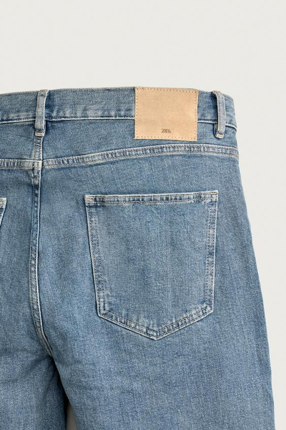 ZARA УКОРОЧЕННЫЕ ДЖИНСЫ SLIM FIT, ВЫЦВЕТШИЙ СИНИЙ