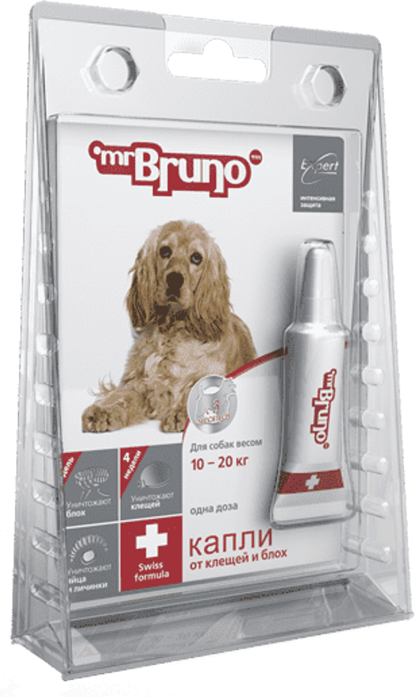 Mr.Bruno Плюс (фипронил) капли 1.5мл от клещей и блох д/собак 10-20кг Mr.Bruno Плюс (фипронил) капли 1.5мл от клещей и блох д/собак 10-20кг