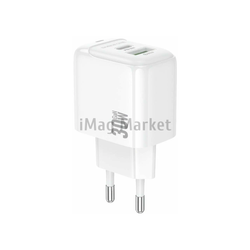 Сетевое зарядное устройство Borofone BAS45A, 1 USB-A, 1 USB-C, 30W, 3A, белый