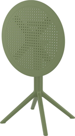 Стол пластиковый складной Siesta Contract Sky Folding Table Ø60, оливковый