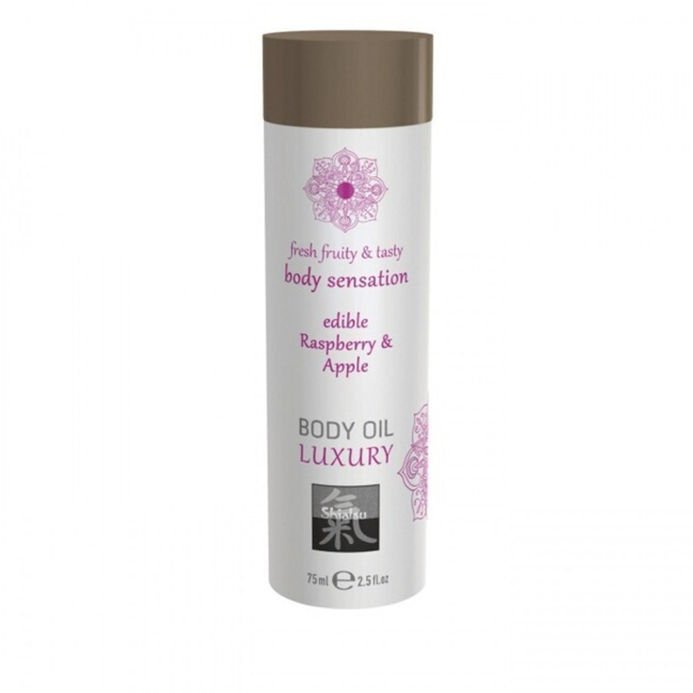 Съедобное масло для тела Body Oil LUXURY Малина & Яблоко (75 мл) (Цвет: прозрачный)