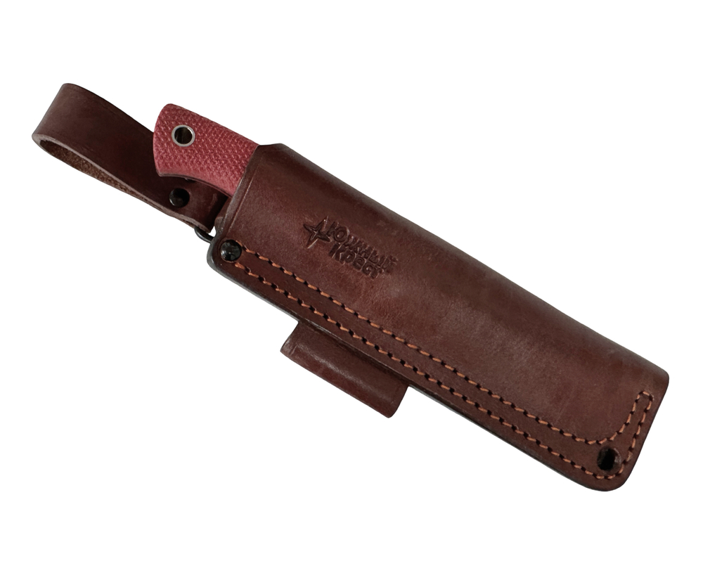 Нож Caribou L, CPR конв., микарта красная насечка, 253.1557