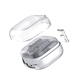 Прозрачный плотный чехол из TPU для наушников Samsung Buds4 и Buds 4 Pro, серия SECI Series от Dux Ducis, в комплекте с карабином