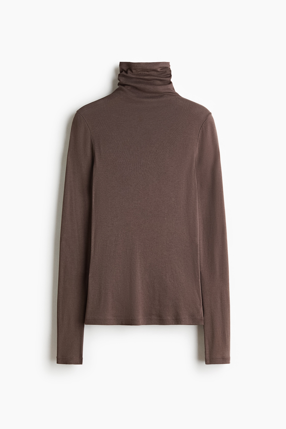Топ из хлопка пима с воротником-полуводолазкой - H&M