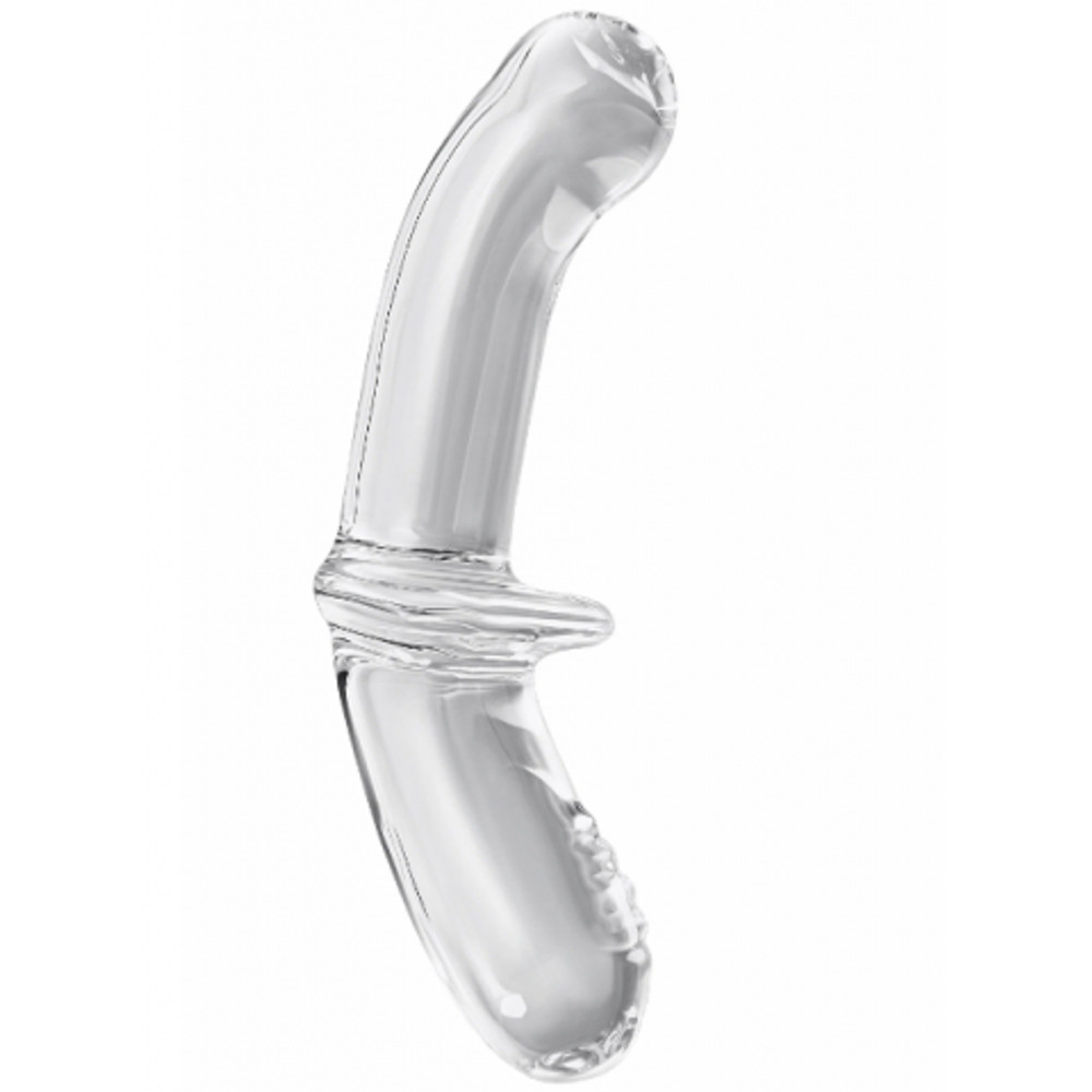 Стеклянный фаллоимитатор Satisfyer Double Crystal (20×5,5 см) прозрачный