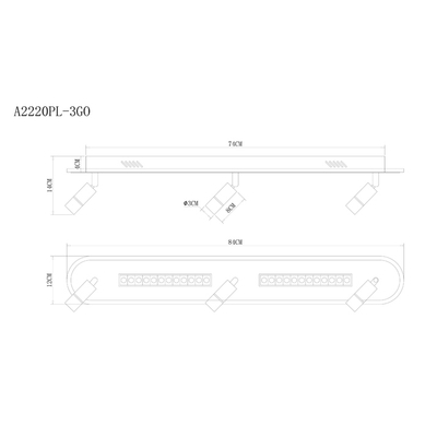 Спот Arte Lamp PISCES A2220PL-3GO, 1хLED