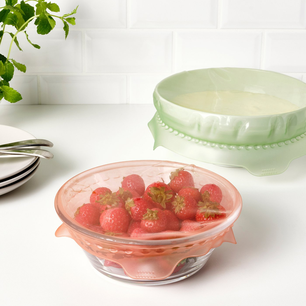 IKEA ÖVERMÄTT  (ИКЕА ЁВЕРМЭТТ)  -  Крышка для продуктов, 2 шт. - силикон